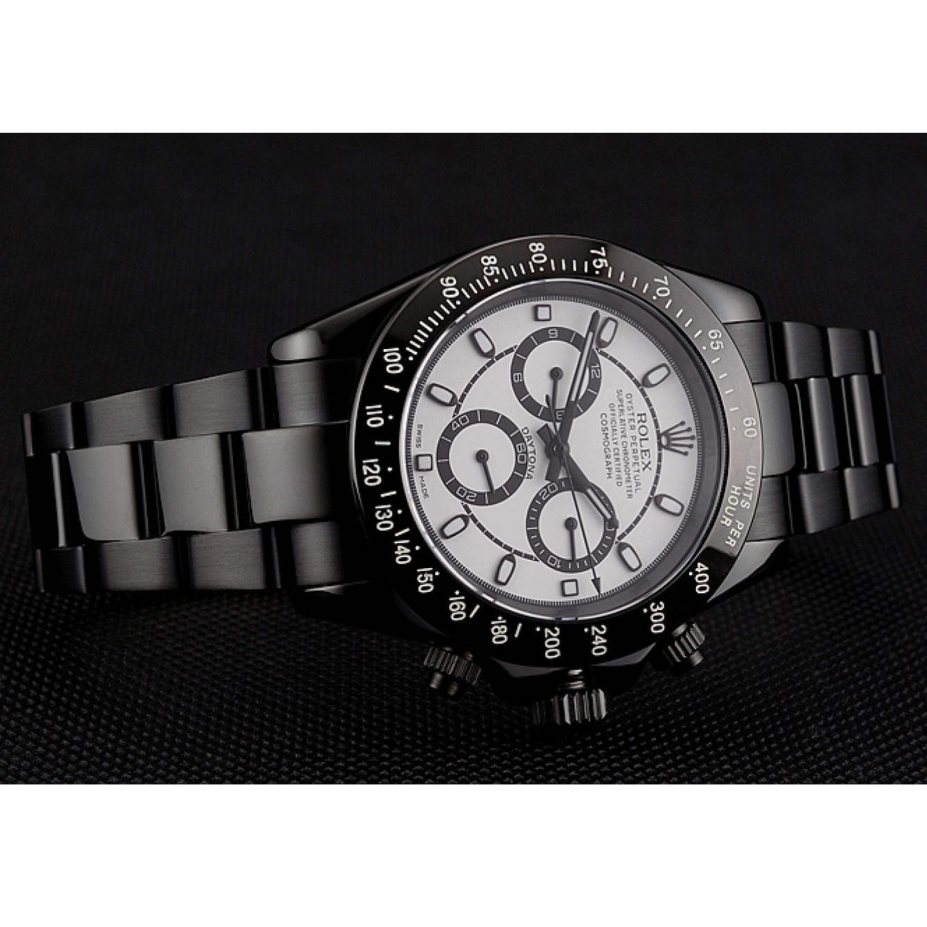 Aaa replica watch Dial Staineless Steel Daytona Bracelet Rolex Midnight Black White 1454021 0612